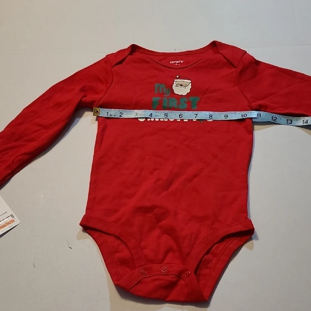 Carters Red My First Christmas Kids One Piece 24 Months NWT 100 Cotton